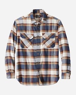 ALTERNATE VIEW OF BURNSIDE DOUBLE-BRUSHED FLANNEL SHIRT IN BLUE/CREAM/HENNA PLAID image number 5