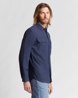 ALTERNATE VIEW OF BURNSIDE DOUBLE-BRUSHED FLANNEL SHIRT IN BLUE image number 3
