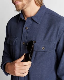 ALTERNATE VIEW OF BURNSIDE DOUBLE-BRUSHED FLANNEL SHIRT IN BLUE image number 6
