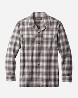 MEN'S FITTED COTTON BOARD SHIRT IN BLACK/GREY/COPPER PLAID image number 1