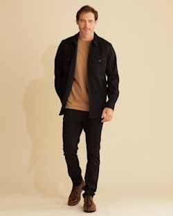 ALTERNATE VIEW OF MEN'S QUILTED SHIRT JACKET IN BLACK image number 5
