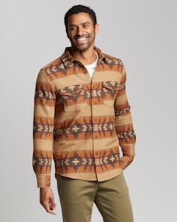 MEN'S FITTED LA PINE OVERSHIRT IN TAN BANDED STRIPE image number 1
