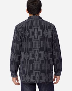 ALTERNATE VIEW OF MEN'S DOUBLESOFT FLANNEL BEACH SHIRT IN BLACK/GREY HARDING image number 3
