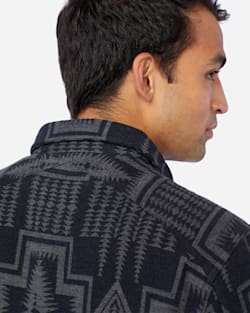 ALTERNATE VIEW OF MEN'S DOUBLESOFT FLANNEL BEACH SHIRT IN BLACK/GREY HARDING image number 5