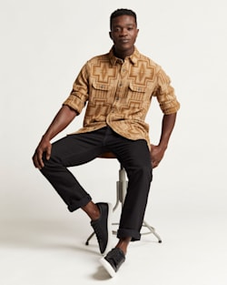 MEN'S DOUBLESOFT DRIFTWOOD SHIRT IN TAN/BROWN HARDING image number 1