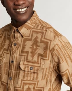 ALTERNATE VIEW OF MEN'S DOUBLESOFT DRIFTWOOD SHIRT IN TAN/BROWN HARDING image number 4
