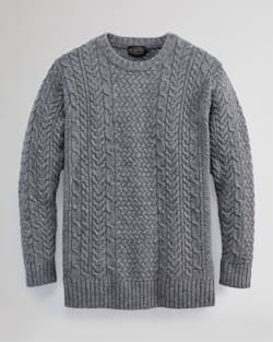 MEN'S SHETLAND FISHERMAN'S SWEATER IN GREY HEATHER image number 1