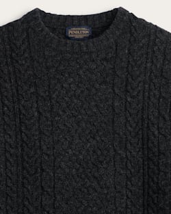 ALTERNATE VIEW OF MEN'S SHETLAND FISHERMAN'S SWEATER IN BLACK HEATHER image number 2