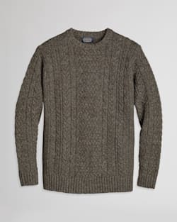MEN'S SHETLAND FISHERMAN'S SWEATER IN DARK BROWN MIX image number 1