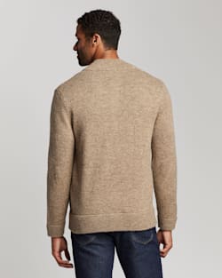 ALTERNATE VIEW OF MEN'S SHETLAND WASHABLE WOOL CARDIGAN IN COYOTE TAN HEATHER image number 3