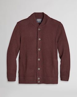 MEN'S SHETLAND WASHABLE WOOL CARDIGAN IN BURGUNDY image number 1
