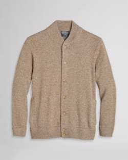 MEN'S SHETLAND WASHABLE WOOL CARDIGAN IN TAN image number 1