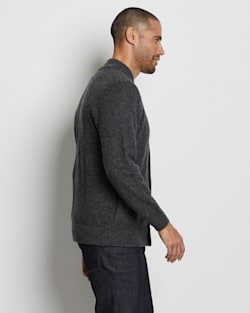 ALTERNATE VIEW OF MEN'S SHETLAND WASHABLE WOOL CARDIGAN IN CHARCOAL image number 3