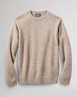 MEN'S SHETLAND WASHABLE WOOL CREWNECK IN COYOTE TAN HEATHER image number 1