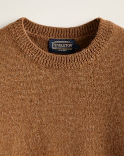 ALTERNATE VIEW OF MEN'S SHETLAND COLLECTION SWEATER IN CARMEL HEATHER image number 2