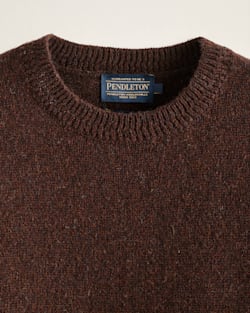 ALTERNATE VIEW OF MEN'S SHETLAND COLLECTION SWEATER IN ESPRESSO HEATHER image number 2