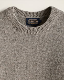 ALTERNATE VIEW OF MEN'S SHETLAND COLLECTION SWEATER IN STONE HEATHER image number 2
