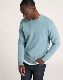 SHETLAND COLLECTION SWEATER IN LIGHT BLUE MIX image number 1