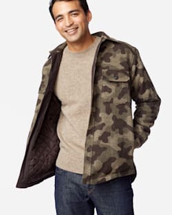 ALTERNATE VIEW OF MEN'S CAMO JACQUARD QUILTED SHIRT JACKET IN CAMO image number 2