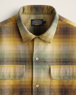 ALTERNATE VIEW OF MEN'S PLAID COTTON BOARD SHIRT IN BRONZE/BROWN/GREEN OMBRE image number 2