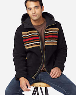 ALTERNATE VIEW OF MEN'S DESCHUTES SHERPA JACKET IN BEECH STRIPE image number 4
