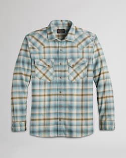MEN'S WYATT SNAP-FRONT COTTON SHIRT IN MOSS/GREEN/GREY PLAID image number 1