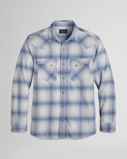 MEN'S WYATT SNAP-FRONT COTTON SHIRT IN IVORY/DENIM OMBRE image number 1
