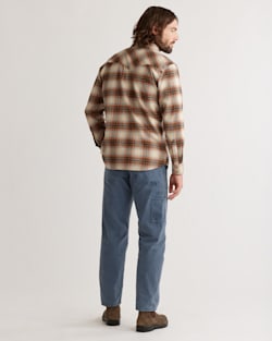 ALTERNATE VIEW OF MEN'S WYATT SNAP-FRONT COTTON SHIRT IN OCHRE/NAVY/GOLD PLAID image number 3