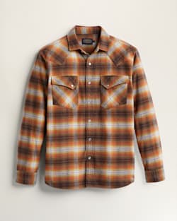 MEN'S WYATT SNAP-FRONT COTTON SHIRT IN COFFEE/GOLD/CITRUS PLAID image number 1