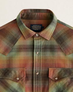 ALTERNATE VIEW OF MEN'S PLAID WYATT SNAP-FRONT COTTON SHIRT IN BROWN/GREEN MULTI image number 2