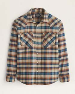 MEN'S PLAID WYATT SNAP-FRONT COTTON SHIRT IN KHAKI/BROWN/BLUE image number 1