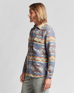 ALTERNATE VIEW OF MEN'S BEACH SHACK JACQUARD COTTON SHIRT IN BLUE/GREEN MULTI image number 4