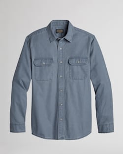 ALTERNATE VIEW OF MEN'S BEACH SHACK COTTON TWILL SHIRT IN FADED BLUE image number 6