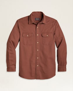 MEN'S BEACH SHACK COTTON SHIRT IN BRICK BROWN image number 1