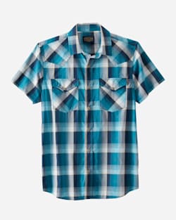 MEN'S SHORT-SLEEVE FRONTIER SHIRT IN TURQUOISE/NAVY PLAID image number 1