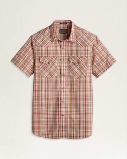 MEN'S SHORT-SLEEVE FRONTIER SHIRT IN RUST/IVORY PLAID image number 1