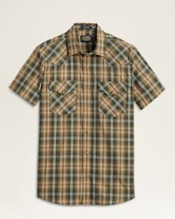 MEN'S SHORT-SLEEVE FRONTIER SHIRT IN GREEN/SAND PLAID image number 1