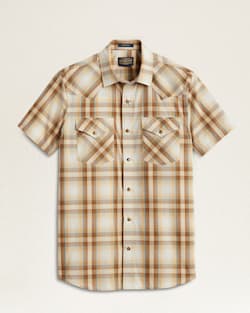 MEN'S SHORT-SLEEVE FRONTIER SHIRT IN TAN/BROWN/TURQUOISE PLAID image number 1