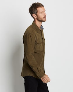 ALTERNATE VIEW OF MEN'S CORDUROY SHIRT IN OLIVE GREEN image number 4