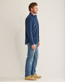 ALTERNATE VIEW OF MEN�S WYATT SNAP-FRONT CORDUROY SHIRT IN DENIM BLUE image number 4