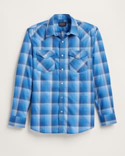 MEN'S PLAID LONG-SLEEVE BISHOP COTTON SHIRT IN NAVY/BLUE PLAID image number 1