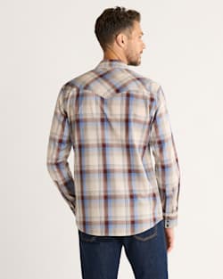 ALTERNATE VIEW OF MEN'S PLAID LONG-SLEEVE BISHOP COTTON SHIRT IN BROWN MULTI PLAID image number 2