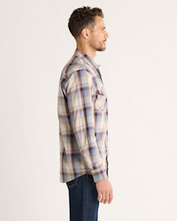 ALTERNATE VIEW OF MEN'S PLAID LONG-SLEEVE BISHOP COTTON SHIRT IN BROWN MULTI PLAID image number 3