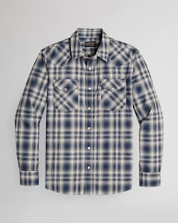 MEN'S LONG-SLEEVE BISHOP COTTON SHIRT IN NAVY OMBRE PLAID image number 1