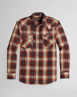 MEN'S LONG-SLEEVE BISHOP COTTON SHIRT IN COPPER/GOLD PLAID image number 1