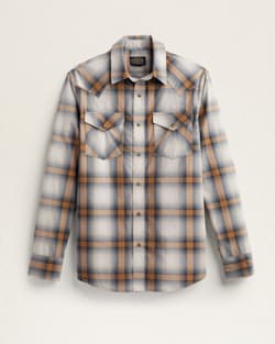 MEN'S LONG-SLEEVE BISHOP COTTON SHIRT IN GREY/TAN/SAND PLAID image number 1