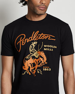 ALTERNATE VIEW OF MEN'S RODEO GRAPHIC TEE IN BLACK/RED image number 2