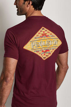 ALTERNATE VIEW OF MEN'S MISSION TRAILS DIAMOND GRAPHIC TEE IN MAROON/MULTI image number 3
