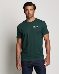 MEN'S CRATER LAKE GRAPHIC TEE IN GREEN/WHTE image number 1