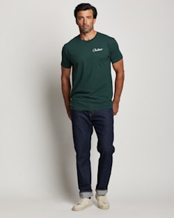 ALTERNATE VIEW OF MEN'S CRATER LAKE GRAPHIC TEE IN GREEN/WHTE image number 5